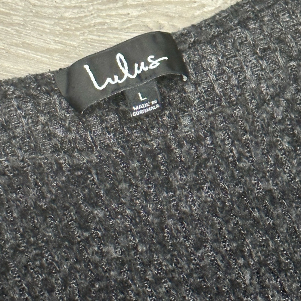 Women’s Gray Long Sleeve Flare Midi Bodycon Lulu’s Sweater Dress Large - Picture 7 of 13